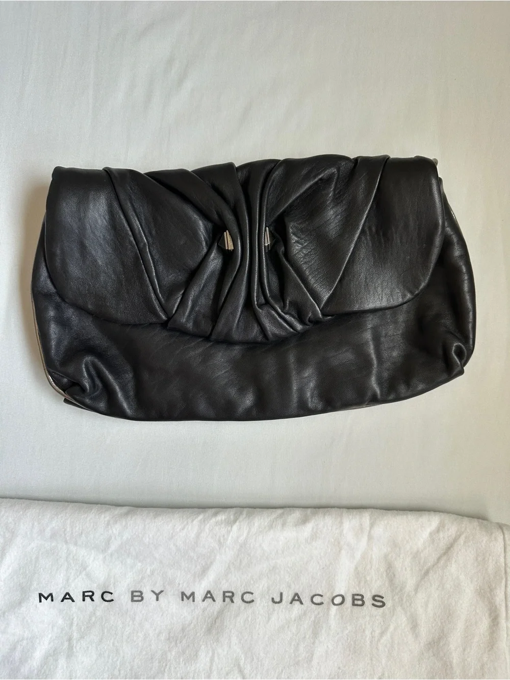 Marc by Marc Jacobs Black Leather Shoulder Bag - Remove Strap Converts to Clutch